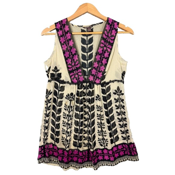 Coco & Chase Sheer Chiffon Tunic Top Women M Boho Layering Resort Vacation - Picture 2 of 8